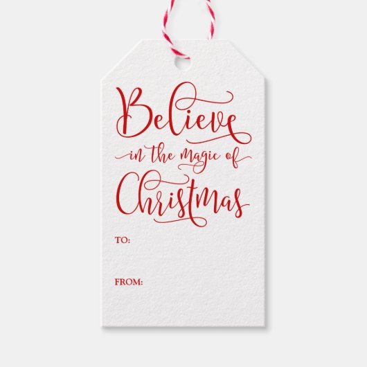 クリスマス信じの魔法で ギフトタグ (正面)