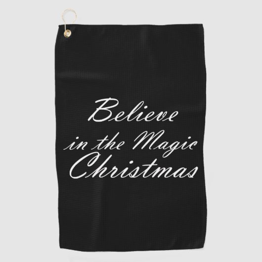 クリスマス信じの魔法で ゴルフタオル (正面)