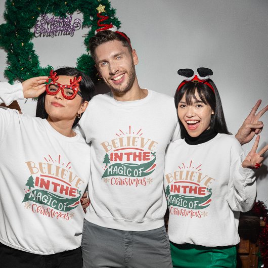 クリスマス信じの魔法で スウェットシャツ