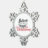 クリスマス信じの魔法で スノーフレークピューターオーナメント (右)