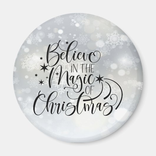 クリスマス信じの魔法で – スノーフレーク マグネット (正面)