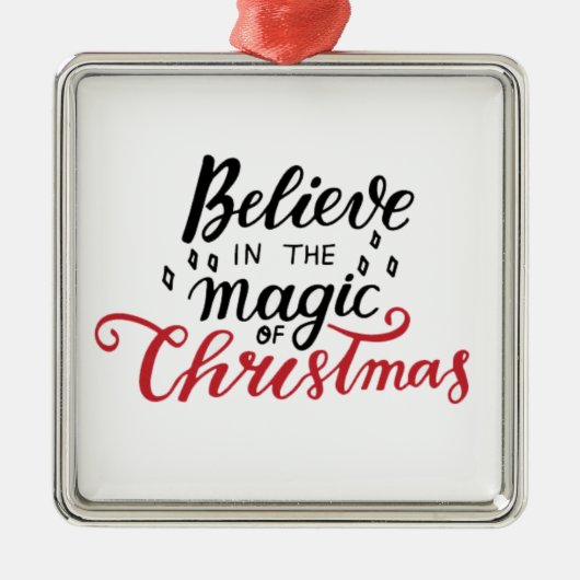 クリスマス信じの魔法で メタルオーナメント (正面)