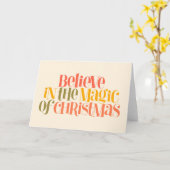 クリスマス信じの魔法で – レトロスタイル カード (黄色い花)