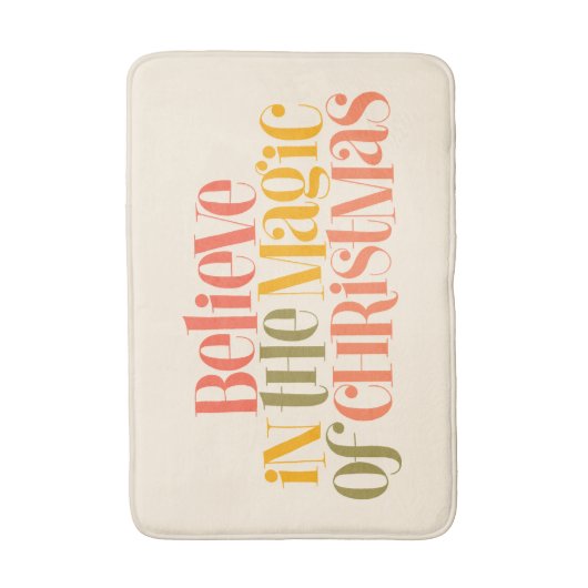 クリスマス信じの魔法で – レトロスタイル バスマット (正面縦)