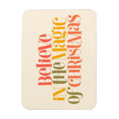 クリスマス信じの魔法で – レトロスタイル マグネット (縦)