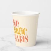 クリスマス信じの魔法で – レトロスタイル 紙コップ (裏面)