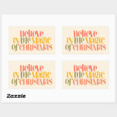 クリスマス信じの魔法で – レトロスタイル 長方形シール (シート)