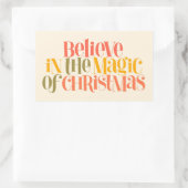 クリスマス信じの魔法で – レトロスタイル 長方形シール (バッグ)