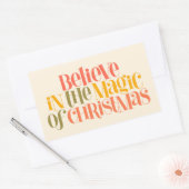 クリスマス信じの魔法で – レトロスタイル 長方形シール (封筒)