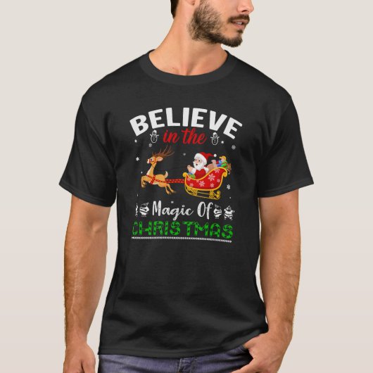 クリスマス信じの魔法で Tシャツ (正面)