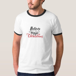 クリスマス信じの魔法で Tシャツ