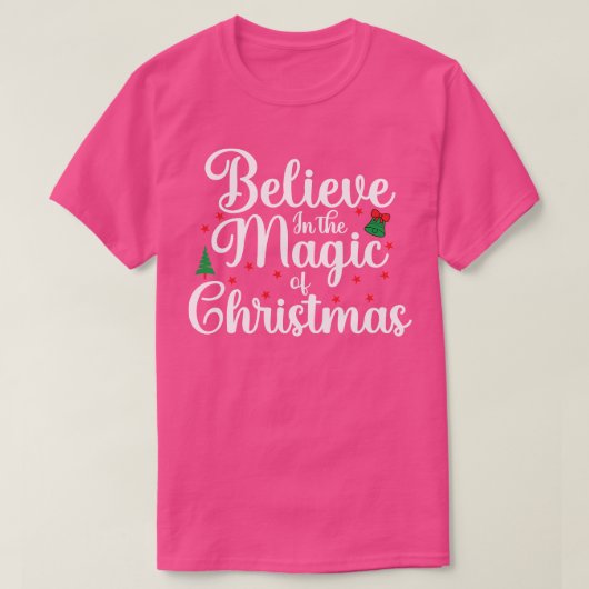 クリスマス信じの魔法の可愛いクリスマス Tシャツ (デザイン正面)