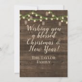 クリスマス信じイエス出生素朴ウッド シーズンカード (裏面)