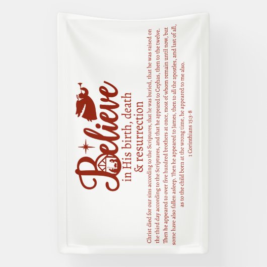 クリスマス信じイズイエズス出生ホワイトレッド 横断幕 (縦)