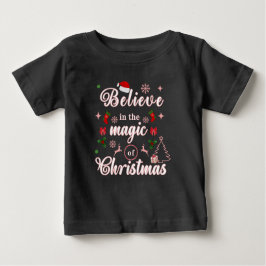 クリスマス信じクリスマス引用文Desの魔法で ベビーTシャツ