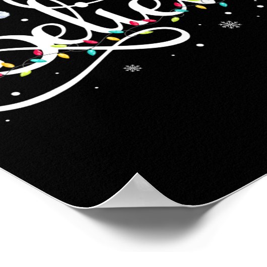 クリスマス信じサンタクラウスおもしろいファミリーマッチン ポスター (角)