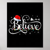 クリスマス信じサンタクラウスおもしろいファミリーマッチン ポスター (正面)