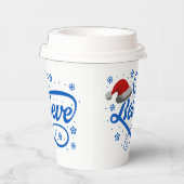 クリスマス信じサンタクラウス – サンタハットブルー 紙コップ (右)