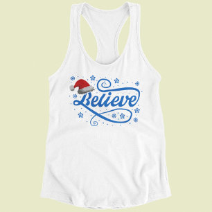 クリスマス信じサンタクラウス – Santa Hat White タンクトップ