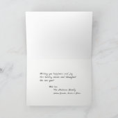 クリスマス信じトナカイそりサンタハット写真 シーズンカード (内部)