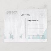 クリスマス信じトナカイそりサンタハット写真 シーズンポストカード (裏面)