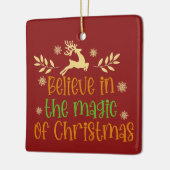 クリスマス信じトナカイ広場の魔法で セラミックオーナメント (左)