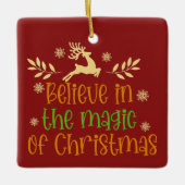 クリスマス信じトナカイ広場の魔法で セラミックオーナメント (正面)