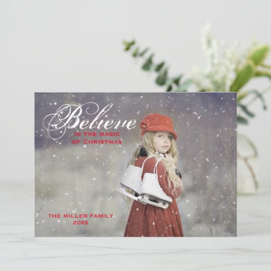 クリスマス信じモノグラム写真の魔法で シーズンカード (スタンド正面)