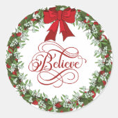 クリスマス信じラウンドステッカー ラウンドシール (正面)