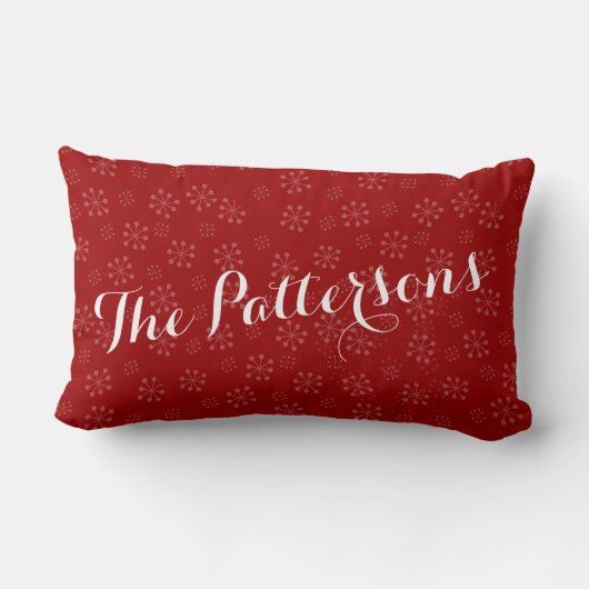 クリスマス信じ休暇のスノーフレーク枕 ランバークッション (裏面)