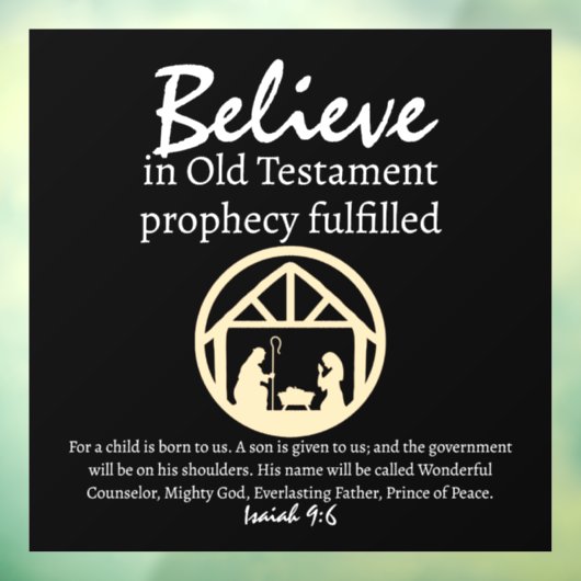 クリスマス信じ出生予言ブラック ウィンドウサイン (シート3)