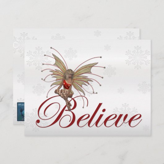 クリスマス信じ妖精の国2 – ホリデーポストカード (正面/裏面)