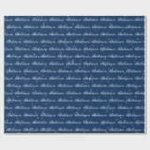 クリスマス信じ文字と雪片ラッピングPap ラッピングペーパー (フラット)