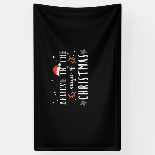 クリスマス信じ贈り物のクリスマス魔法 横断幕 (縦)