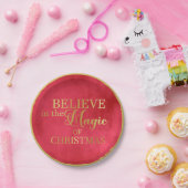 クリスマス信じ金箔魔法で ペーパープレート (パーティー)