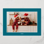 クリスマス信じ魔法の写真2枚 箔シーズンカード (裏面)