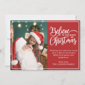 クリスマス信じ魔法2家族の写真の赤 シーズンカード (正面)