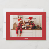クリスマス信じ魔法2家族の写真の赤 シーズンカード (裏面)