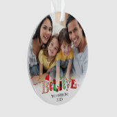 クリスマス信じ2枚の写真 オーナメント (正面)