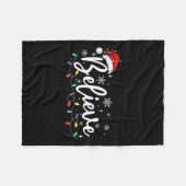 クリスマス信じ – サンタ信じク・クリスマス フリースブランケット (正面(横))