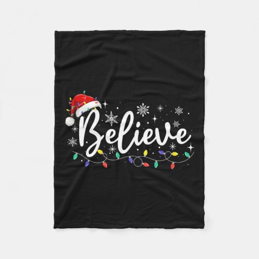 クリスマス信じ – サンタ信じク・クリスマス フリースブランケット (正面)