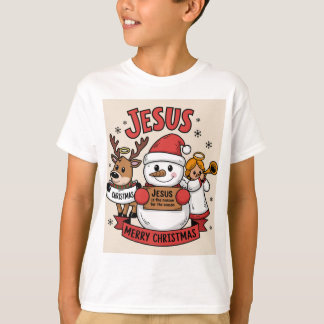 クリスマス信仰の冒険：雪だるま、トナカイ Tシャツ