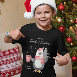 クリスマス兄弟にマッチする可愛いペンギン家族 Tシャツ