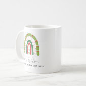 クリスマス先生のための虹のナイスリスト コーヒーマグカップ (正面左)