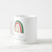 クリスマス先生のための虹色の素敵なリスト コーヒーマグカップ (正面左)