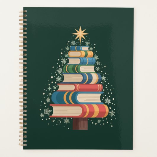 クリスマス先生の本のツリー クリスマスの読み物 休日 プランナー手帳 (正面)