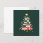 クリスマス先生の本ツリー クリスマスの読み物休日 招待状 (正面/裏面)