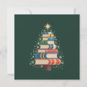 クリスマス先生の本ツリー クリスマスの読み物休日 招待状 (正面)
