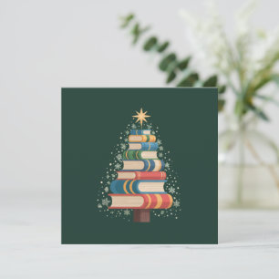 クリスマス先生の本ツリー クリスマスの読み物休日 招待状