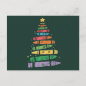 クリスマス先生クレヨンツリーキュートクリスマスライト シーズンポストカード (正面)